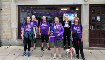 A group of supporters on a charity walk 